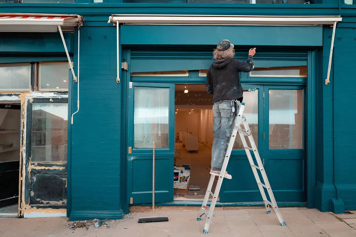 Storefront freshly painted by a professional exterior painter in Grants Pass, OR